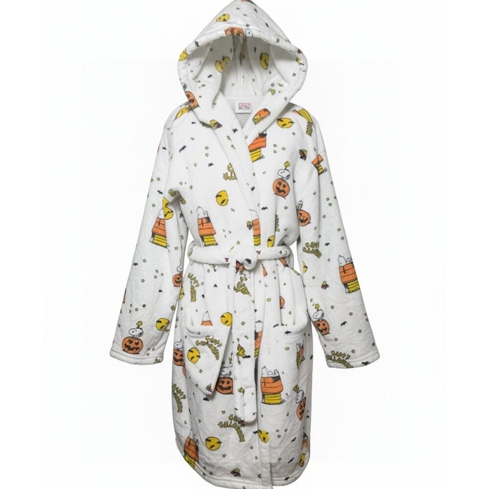 Berkshire Women's Plush Peanuts Characters Halloween Robe w/ Hood L/XL NWT